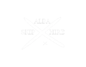 3 alba skip hire skip white logo